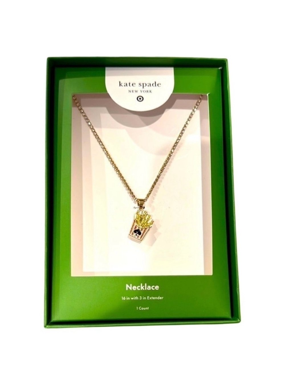 French Fry Charm Tennis Necklace - kate spade new york x Target Gold